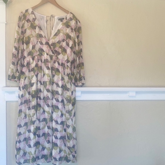 NEW J. Crew Lurex Metallic Chiffon Midi Dress NWT - Picture 3 of 13